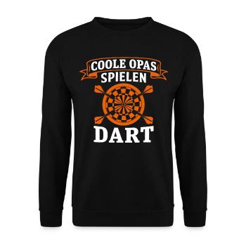 coole opas spielen dart lustiger darts - Unisex Pullover - Schwarz - Vorne - Alina (178cm) & Michal (187cm)