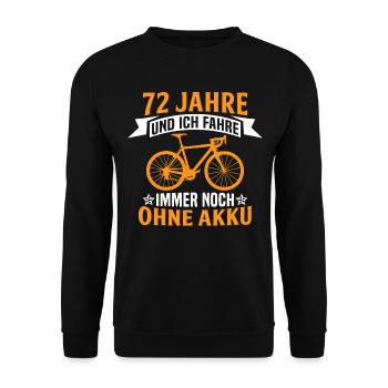72. Geburtstag radfahrer fahrrad 72 jahre rennrad - Unisex Pullover - Schwarz - Vorne - Alina (178cm) & Michal (187cm)