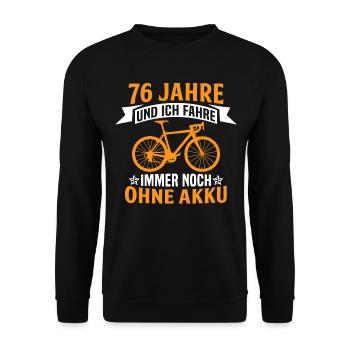 76. Geburtstag radfahrer fahrrad 76 jahre rennrad - Unisex Pullover - Schwarz - Vorne - Alina (178cm) & Michal (187cm)