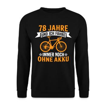 78. Geburtstag radfahrer fahrrad 78 jahre rennrad - Unisex Pullover - Schwarz - Vorne - Alina (178cm) & Michal (187cm)