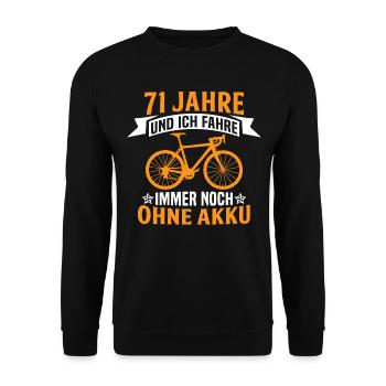 71. Geburtstag radfahrer fahrrad 71 jahre rennrad - Unisex Pullover - Schwarz - Vorne - Alina (178cm) & Michal (187cm)
