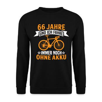 66. Geburtstag radfahrer fahrrad 66 jahre rennrad - Unisex Pullover - Schwarz - Vorne - Alina (178cm) & Michal (187cm)