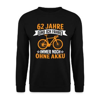 62. Geburtstag radfahrer fahrrad 62 jahre rennrad - Unisex Pullover - Schwarz - Vorne - Alina (178cm) & Michal (187cm)