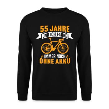 55. Geburtstag radfahrer fahrrad 55 jahre rennrad - Unisex Pullover - Schwarz - Vorne - Alina (178cm) & Michal (187cm)