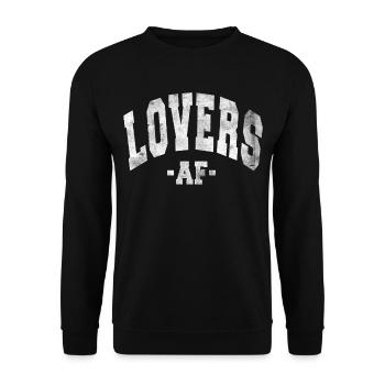 AMOUREUX AF SAINT-VALENTIN EN DISANT FEMMES HOMMES - Sweat-shirt Unisexe - noir - Devant - Alina (178cm) & Michal (187cm)