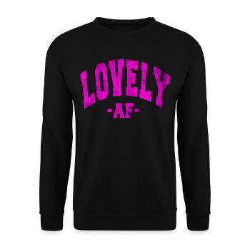LOVELY AF VALENTINE'S DAY DAY SAYING MEN WOMEN - Unisex Sweatshirt - black - Front - Alina (178cm) & Michal (187cm)
