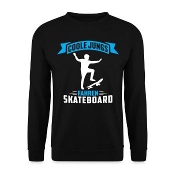 coole jungs fahren skateboard skater skateboard - Unisex Pullover - Schwarz - Vorne - Alina (178cm) & Michal (187cm)