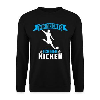 mir reichts ich geh kicken fußball fußballer - Unisex Pullover - Schwarz - Vorne - Alina (178cm) & Michal (187cm)
