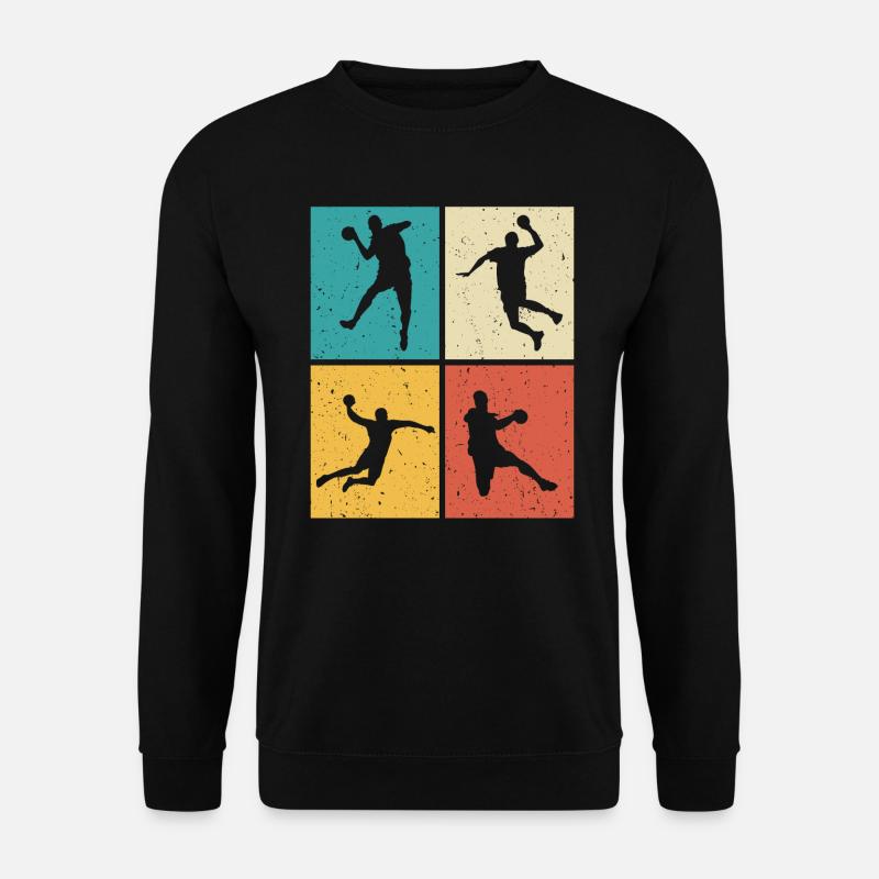 Handballer retro handball handballerin - Unisex Pullover - Schwarz