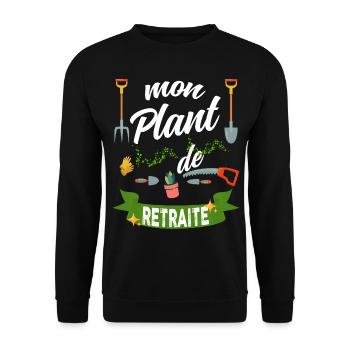 Mon plant de retraite Plan de Retraite - Sweat-shirt Unisexe - noir - Devant - Alina (178cm) & Michal (187cm)
