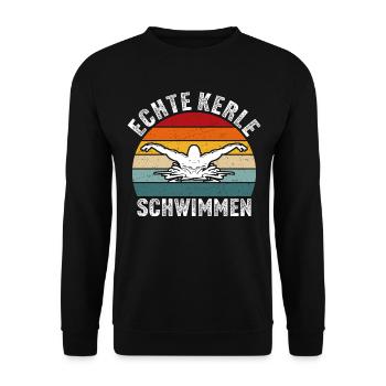 Echte kerle Schwimmen t-shirt schwimmer - Unisex Pullover - Schwarz - Vorne - Alina (178cm) & Michal (187cm)
