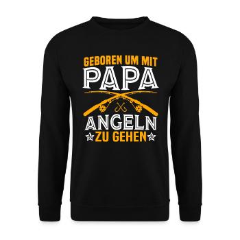 geboren um mit papa angeln zu gehen - Unisex Pullover - Schwarz - Vorne - Alina (178cm) & Michal (187cm)