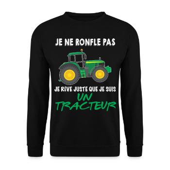 Tracteur Ronfleur Cauchemar Des Femmes - Sweat-shirt Unisexe - noir - Devant - Alina (178cm) & Michal (187cm)