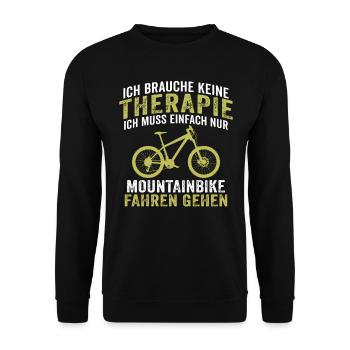 ich muss einfach nur mountainbike fahren gehen - Unisex Pullover - Schwarz - Vorne - Alina (178cm) & Michal (187cm)