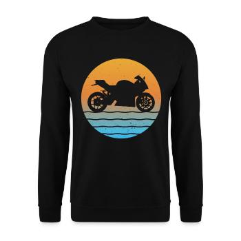 Sunset Motorcycle Biker Motorcyclist Motorsport - Unisex Sweatshirt - black - Front - Alina (178cm) & Michal (187cm)