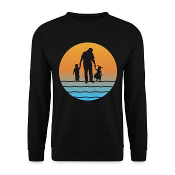Père et fille fils grand-père et petite-fille et petit-fils - Sweat-shirt Unisexe - noir - Devant - Alina (178cm) & Michal (187cm)