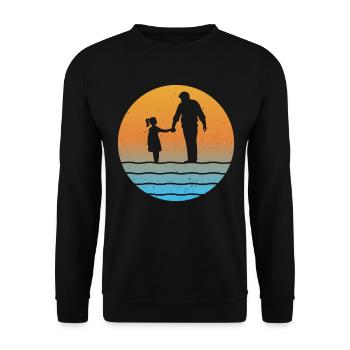 Vater und tochter Sunset Opa und Enkelin - Unisex Pullover - Schwarz - Vorne - Alina (178cm) & Michal (187cm)