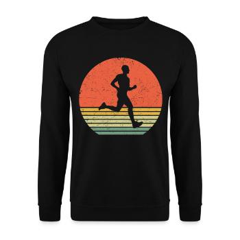 T-shirt vintage de course pour coureur joggeur - Sweat-shirt Unisexe - noir - Devant - Alina (178cm) & Michal (187cm)