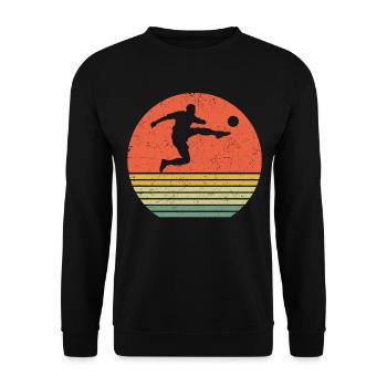 Soccer Football Retro Soccer Joueur de soccer - Sweat-shirt Unisexe - noir - Devant - Alina (178cm) & Michal (187cm)