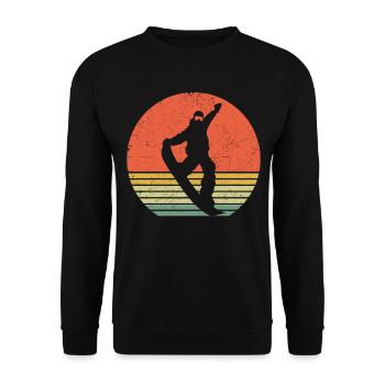Snowboard rétro snowboard - Sweat-shirt Unisexe - noir - Devant - Alina (178cm) & Michal (187cm)