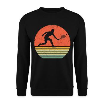 Tennis Retro Joueur de tennis T-shirt Tennis Play - Sweat-shirt Unisexe - noir - Devant - Alina (178cm) & Michal (187cm)