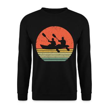 kayak canoe retro kayaking rowing rowing team - Unisex Sweatshirt - black - Front - Alina (178cm) & Michal (187cm)