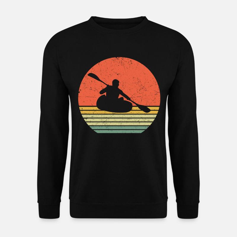 Kajakfahren Paddelboot Retro Kajak Kanu - Unisex Pullover - Schwarz