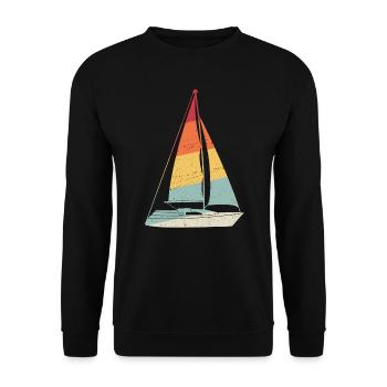 Sailing Sailboat Retro Sailing Ship Sea Yacht - Unisex Sweatshirt - black - Front - Alina (178cm) & Michal (187cm)