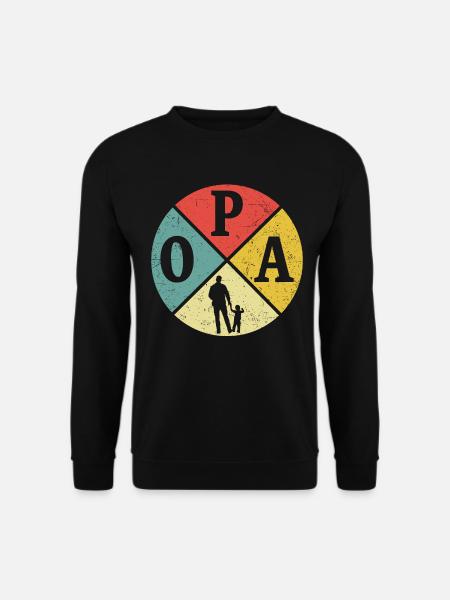 Retro Opa Großvater und Enkel - Unisex Pullover - Schwarz