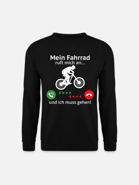 mein Fahrrad ruft mich an t-shirt mountainbike - Unisex Pullover - Schwarz