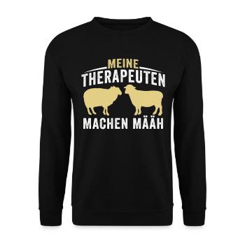 meine therapeuten machen määh - Unisex Pullover - Schwarz - Vorne - Alina (178cm) & Michal (187cm)