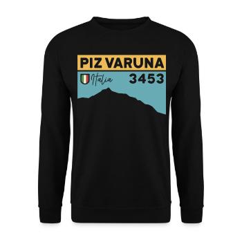 Piz Varuna Ski Touring Ski Resort Hiking Normal Route - Unisex Sweatshirt - black - Front - Alina (178cm) & Michal (187cm)