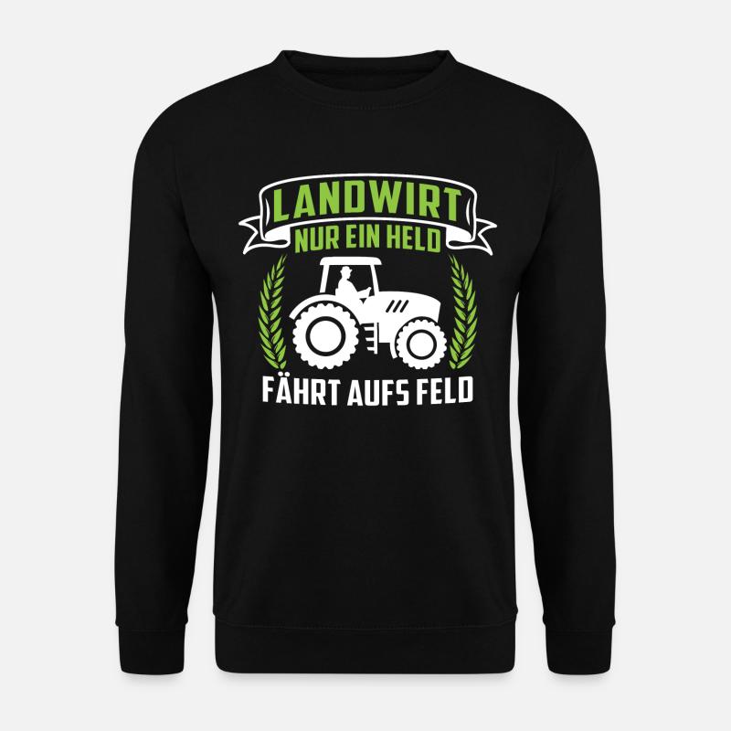 Landwirt nur ein held fährt aufs Feld - Unisex Pullover - Schwarz