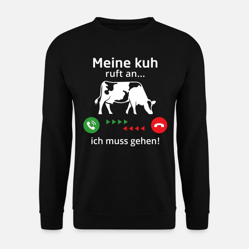 meine Küh ruft an ich muss gehen - Unisex Pullover - Schwarz