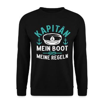 Kapitän Mein Boot Meine Regeln - Unisex Pullover - Schwarz - Vorne - Alina (178cm) & Michal (187cm)