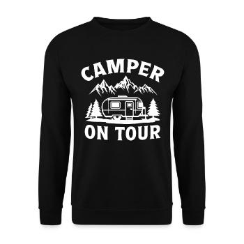 Camper on tour - Unisex Pullover - Schwarz - Vorne - Alina (178cm) & Michal (187cm)