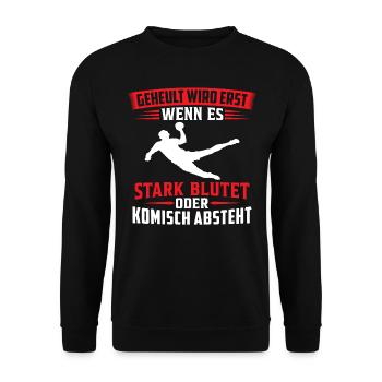 t-shirt handball Handballspieler - Unisex Pullover - Schwarz - Vorne - Alina (178cm) & Michal (187cm)