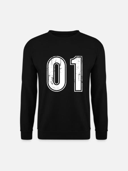 01 Jahre Retro Trikot Nummer 01 T-hirt Nummer - Unisex Pullover - Schwarz