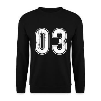 03 Years Retro Jersey Number 03 T-hirt Number - Unisex Sweatshirt - black - Front - Alina (178cm) & Michal (187cm)
