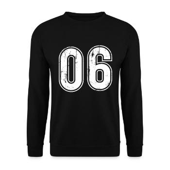 06 Ans Retro Jersey Numéro 06 T-hirt Numéro - Sweat-shirt Unisexe - noir - Devant - Alina (178cm) & Michal (187cm)