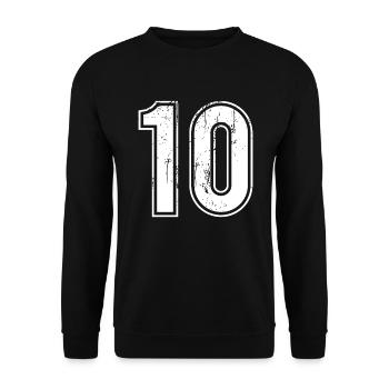 10 Years Retro Jersey Number 10 T-hirt Number - Unisex Sweatshirt - black - Front - Alina (178cm) & Michal (187cm)