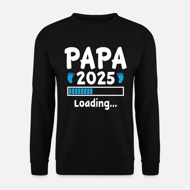 Papa Geschenk für werdende Vater Papa 2025 Loading - Unisex Pullover - Schwarz