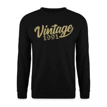 1991 Vintage 1991 Retro 1991 Birthday Gift - Unisex Sweatshirt - black - Front - Alina (178cm) & Michal (187cm)