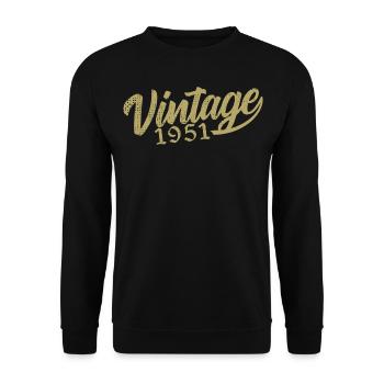 1951 Jahrgang 1951 Retro 1951 Geburtstagsgeschenk - Unisex Pullover - Schwarz - Vorne - Alina (178cm) & Michal (187cm)