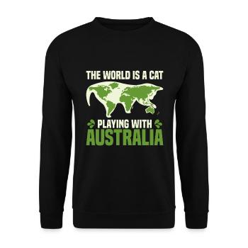 Chat boule de jeu carte du monde continents mème cadeau - Sweat-shirt Unisexe - noir - Devant - Alina (178cm) & Michal (187cm)
