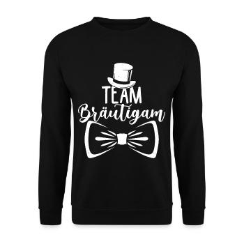 Team Bräutigam - JGA Junggesellenabschied Männer - Unisex Pullover - Schwarz - Vorne - Alina (178cm) & Michal (187cm)