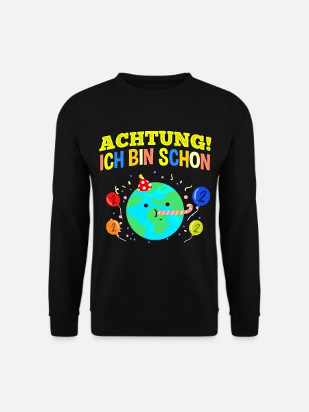 Achtung Ich Bin Schon 2 Geburtstag Erde - Unisex Pullover - Schwarz
