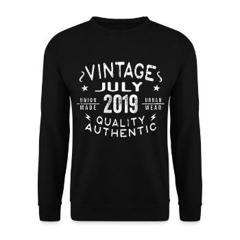 Juillet 2019 Anniversaire en 2019 Cadeau d’anniversaire - Sweat-shirt Unisexe - noir - Devant - Alina (178cm) & Michal (187cm)