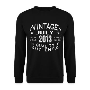 July 2013 Birthday in 2013 Birthday Gift - Unisex Sweatshirt - black - Front - Alina (178cm) & Michal (187cm)