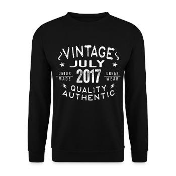 July 2017 Birthday in 2017 - Unisex Sweatshirt - black - Front - Alina (178cm) & Michal (187cm)